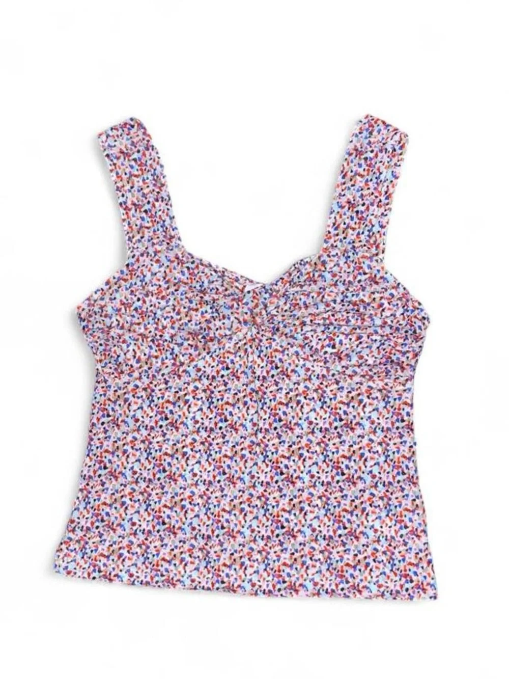 CAbi Multicolor Confetti Square-Neck Camisole - Blue, Pink, Red